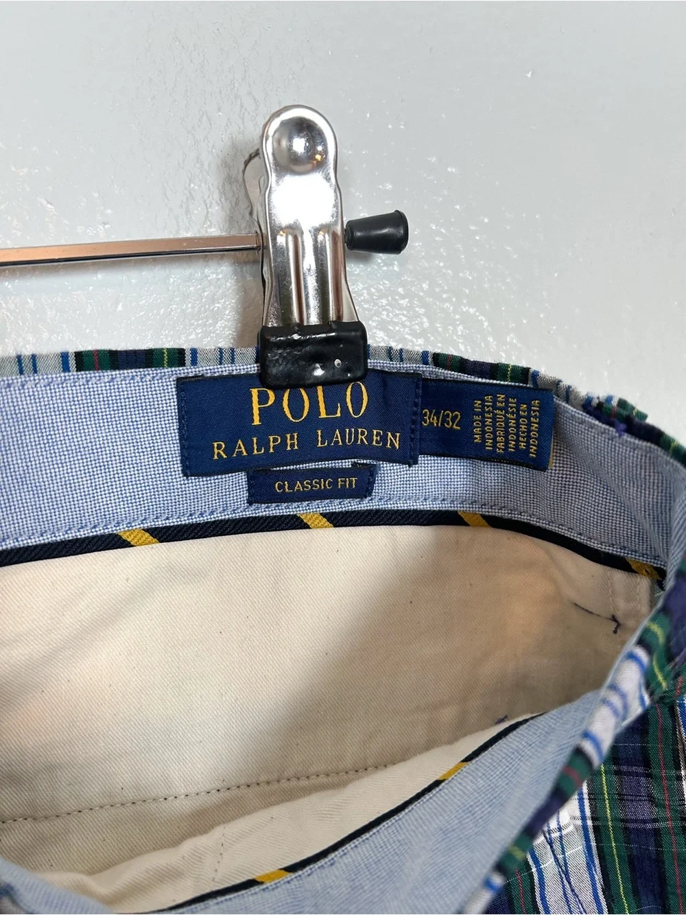 NWT Polo Ralph Lauren Tartan Plaid Classic Fit Seersucker Flat Front Pants
